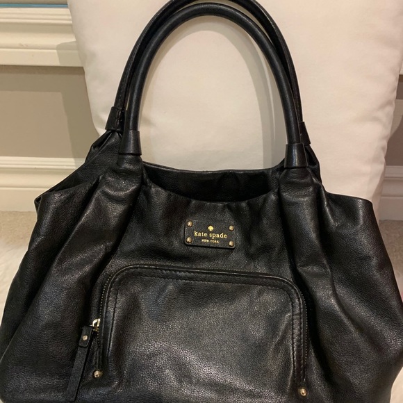 EUC Kate Spade black tote bag with gold hardware - Picture 2 of 10